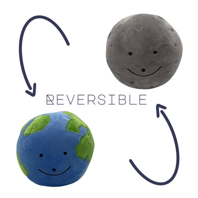 Earth Moon reversible plush soft toy